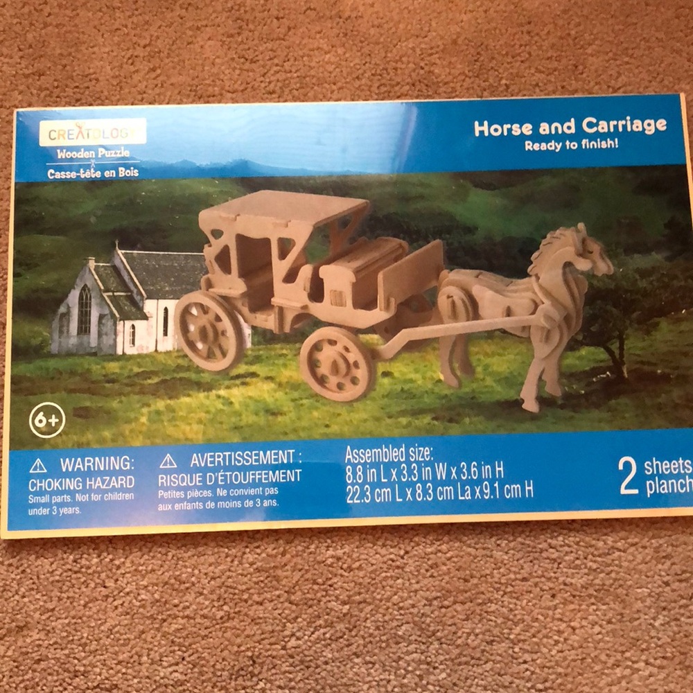 Horse and Carriage wooden puzzle
